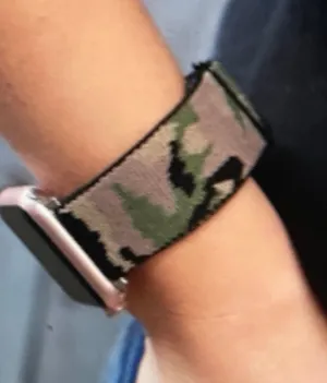 Green Camouflage Nylon Apple Watch Band