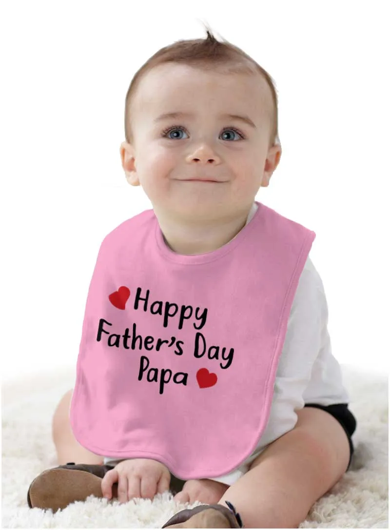 Happy Fathers Day Papa Infant Baby Bib