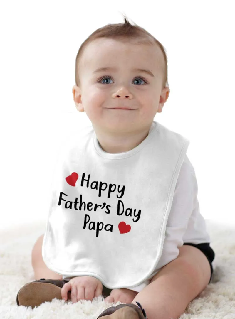 Happy Fathers Day Papa Infant Baby Bib