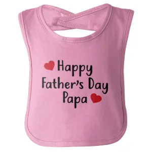 Happy Fathers Day Papa Infant Baby Bib