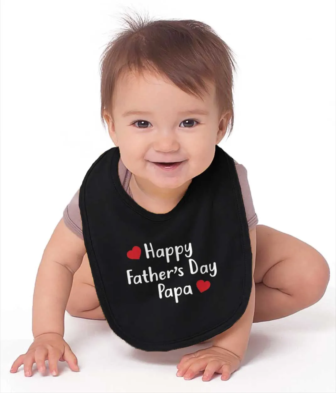 Happy Fathers Day Papa Infant Baby Bib