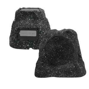 Herdio 8" Rock Bluetooth Speakers Outdoor Waterproof IPX7 Wireless Solar Max 240 Watt, TWS Connection Powered with Rechargeable Battery for Garden Patio Deck Pool BackyardGray1Pair