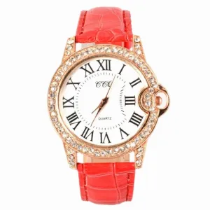Hot Fashion Practical 6 Colors Adjustable Synthetic Leather Strap Women Watches