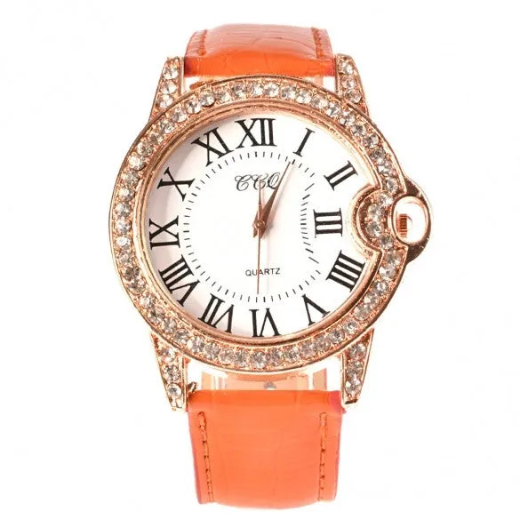 Hot Fashion Practical 6 Colors Adjustable Synthetic Leather Strap Women Watches
