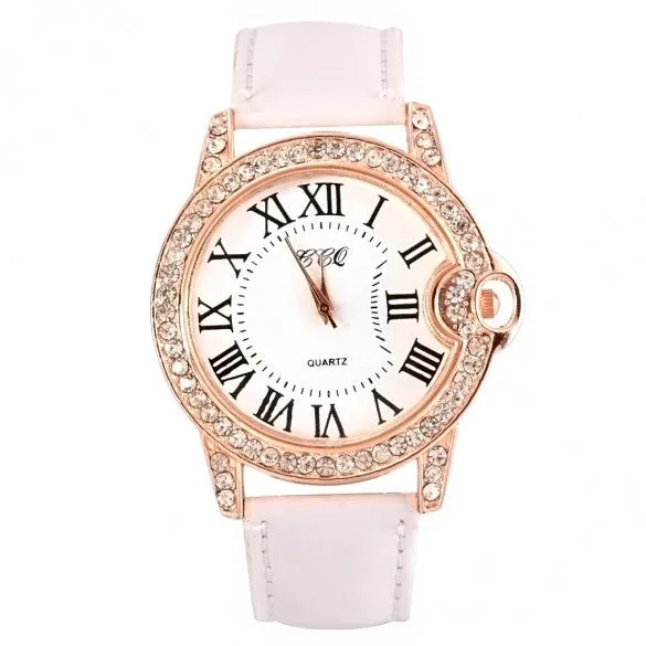 Hot Fashion Practical 6 Colors Adjustable Synthetic Leather Strap Women Watches