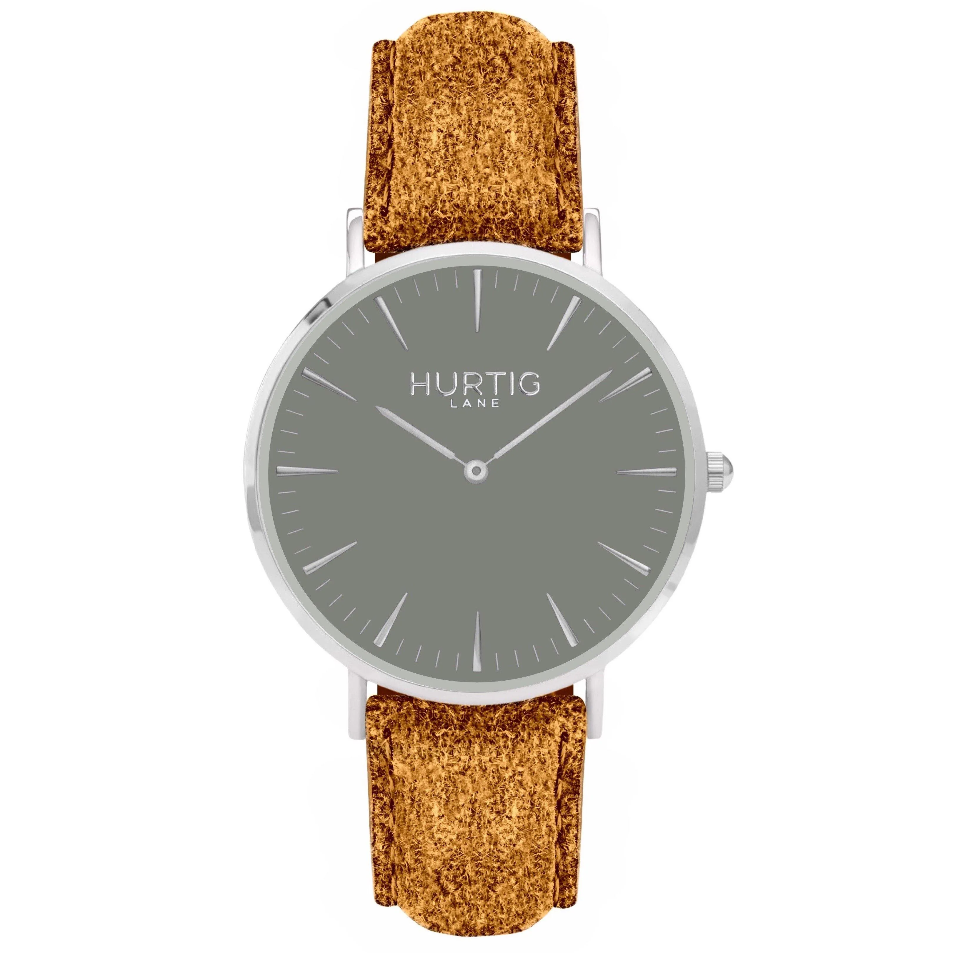 Hymnal Vegan Suede Watch Silver, Grey & Berry