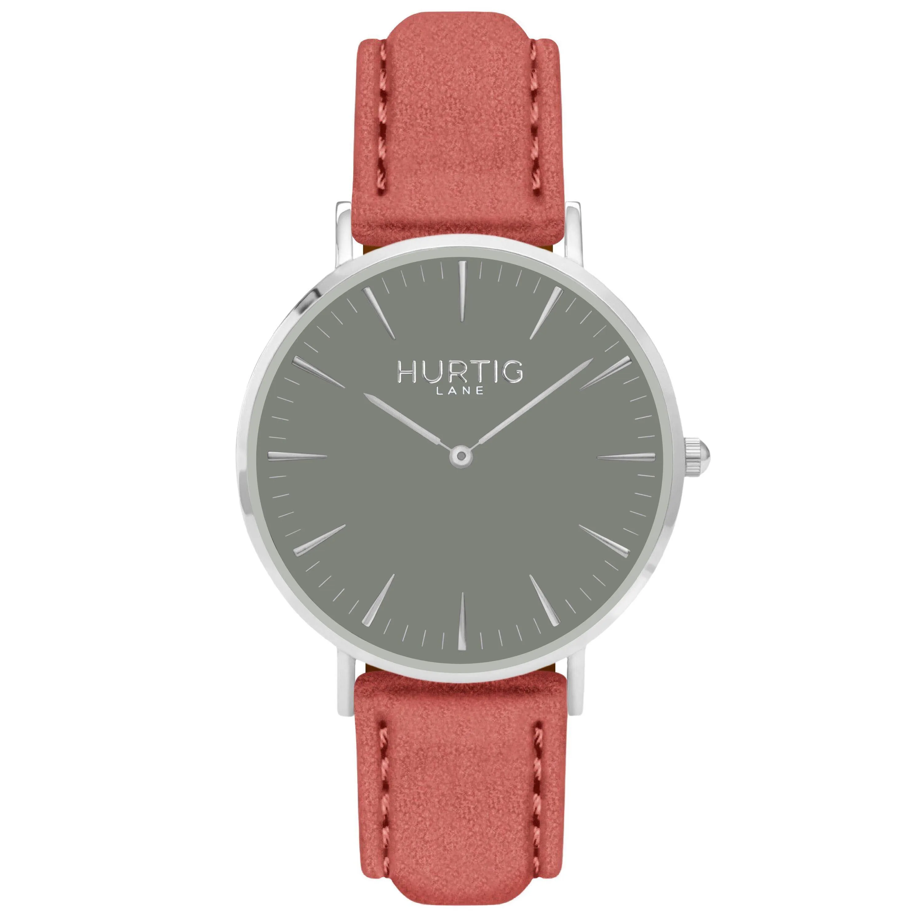 Hymnal Vegan Suede Watch Silver, Grey & Berry