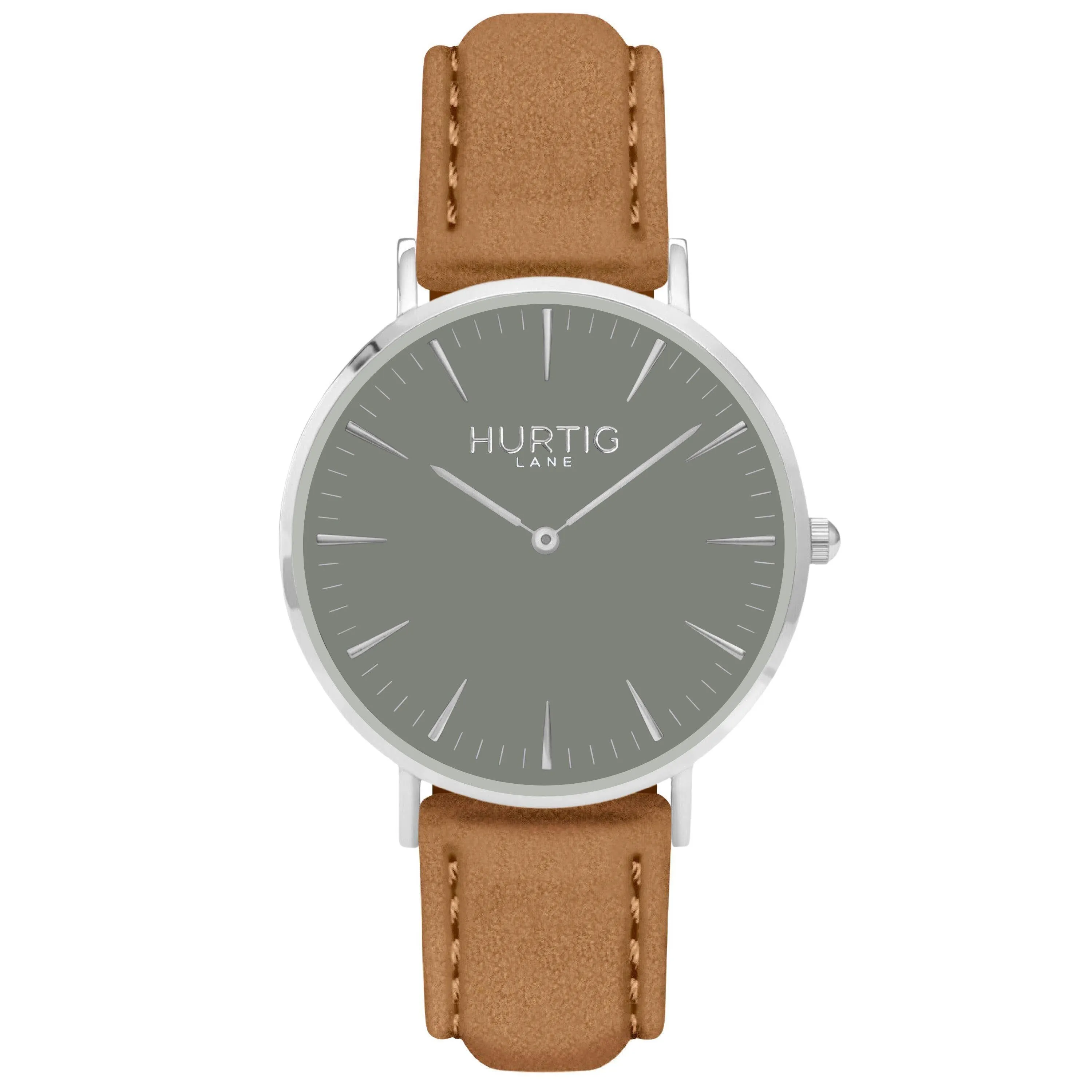 Hymnal Vegan Suede Watch Silver, Grey & Berry