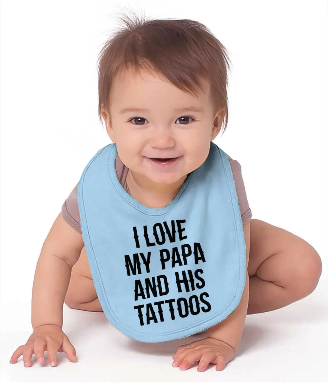 I Love Papa And Tattoos Infant Baby Bib