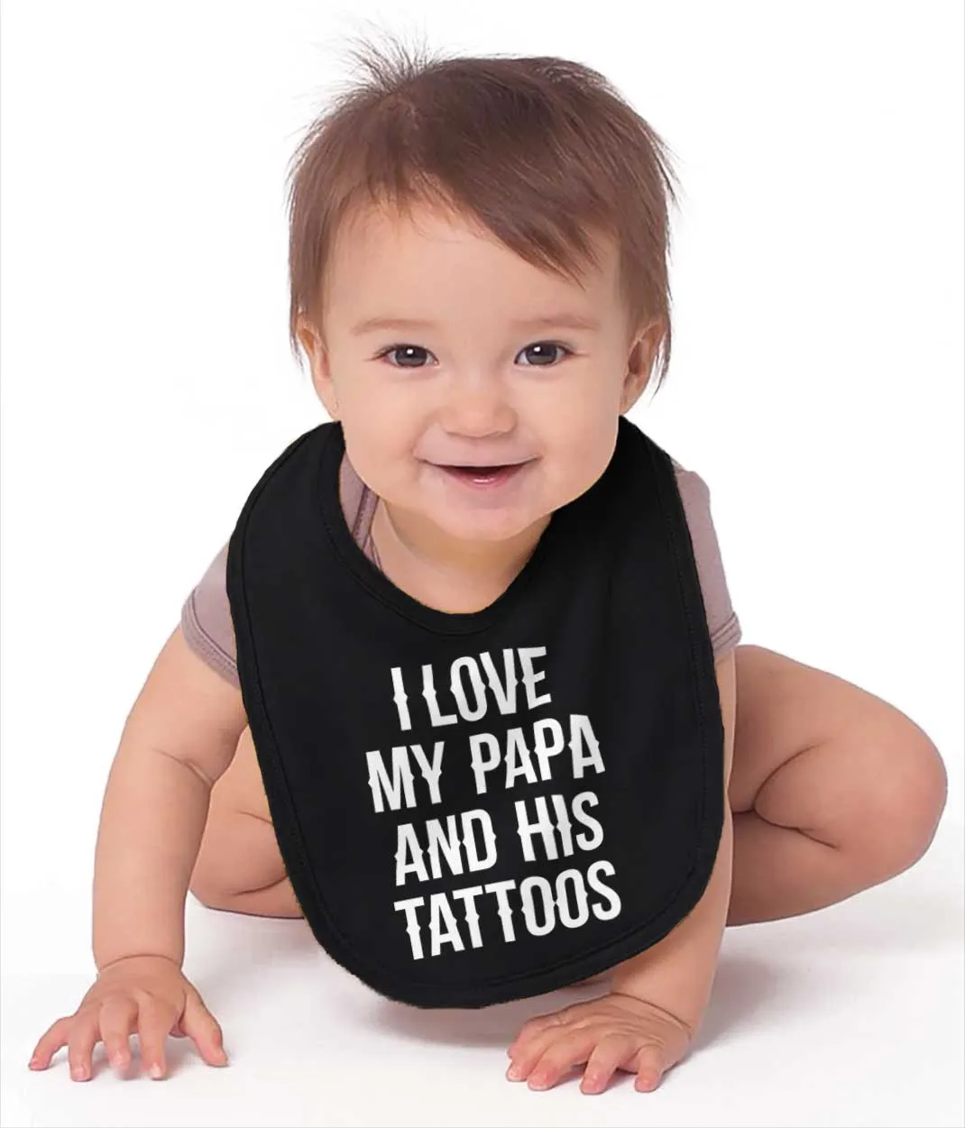 I Love Papa And Tattoos Infant Baby Bib