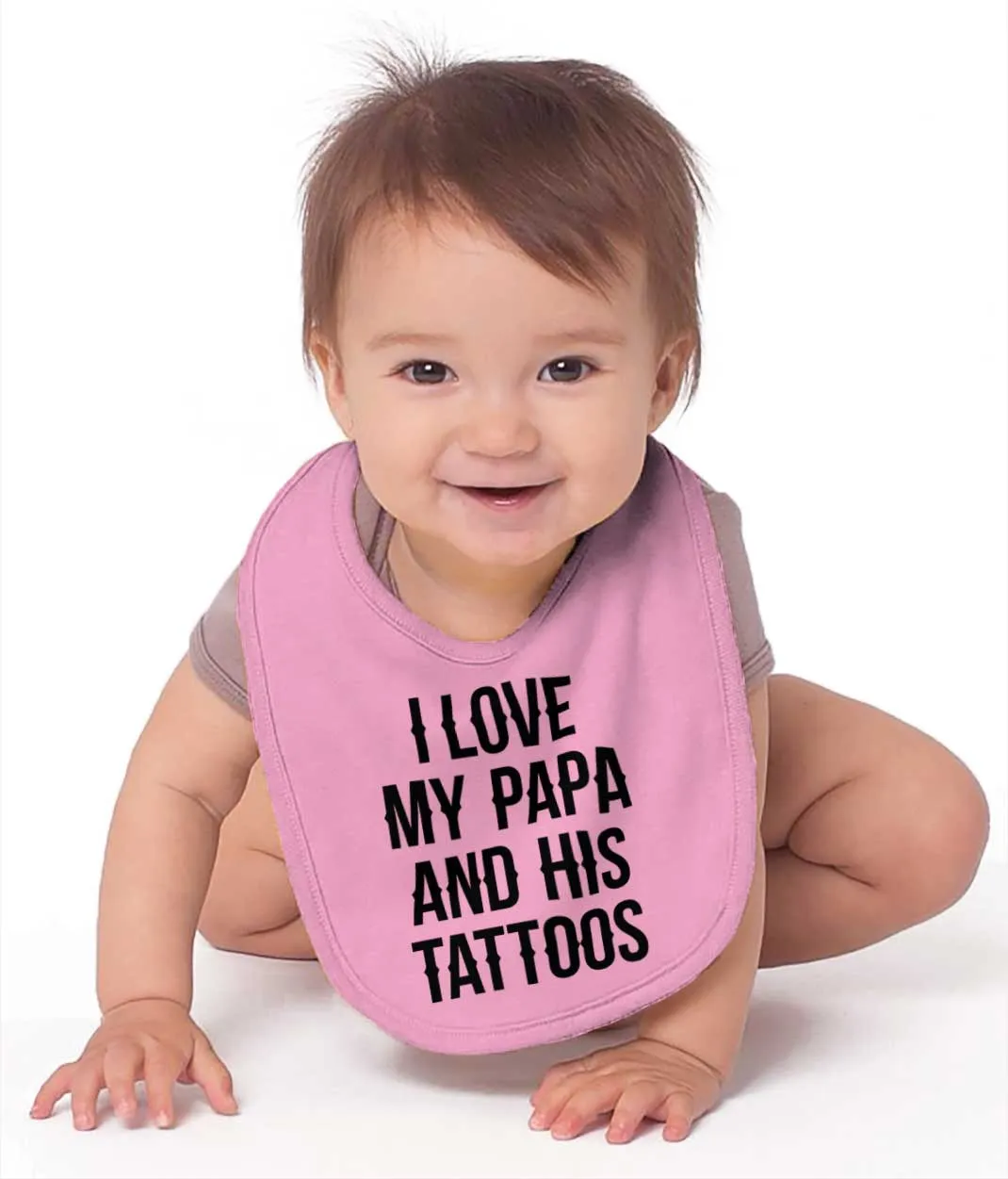 I Love Papa And Tattoos Infant Baby Bib