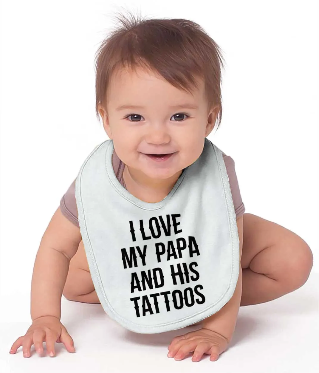 I Love Papa And Tattoos Infant Baby Bib