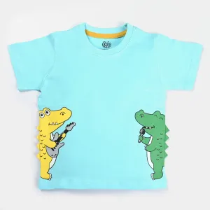 Infant Boys Cotton Jersey T-Shirt Crocodile | T. Turquoise