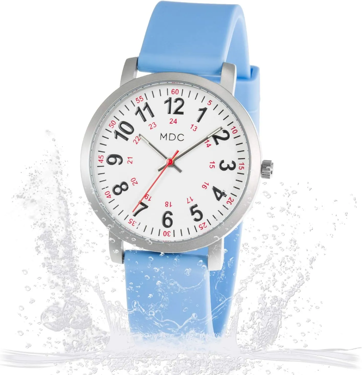 Infantry MDC 5ATM Waterpfoof Nurse Watch for Medical Students,Doctors,Nursing Watches for Women with Second Hand, Military Time, Silicone Band
