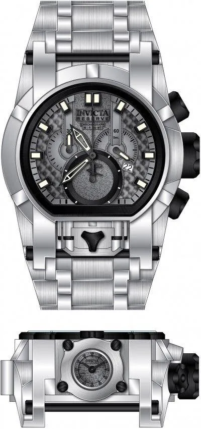 Invicta Reserve 52mm Bolt Zeus Magnum Swiss Movt Quartz Dual Movement 20110