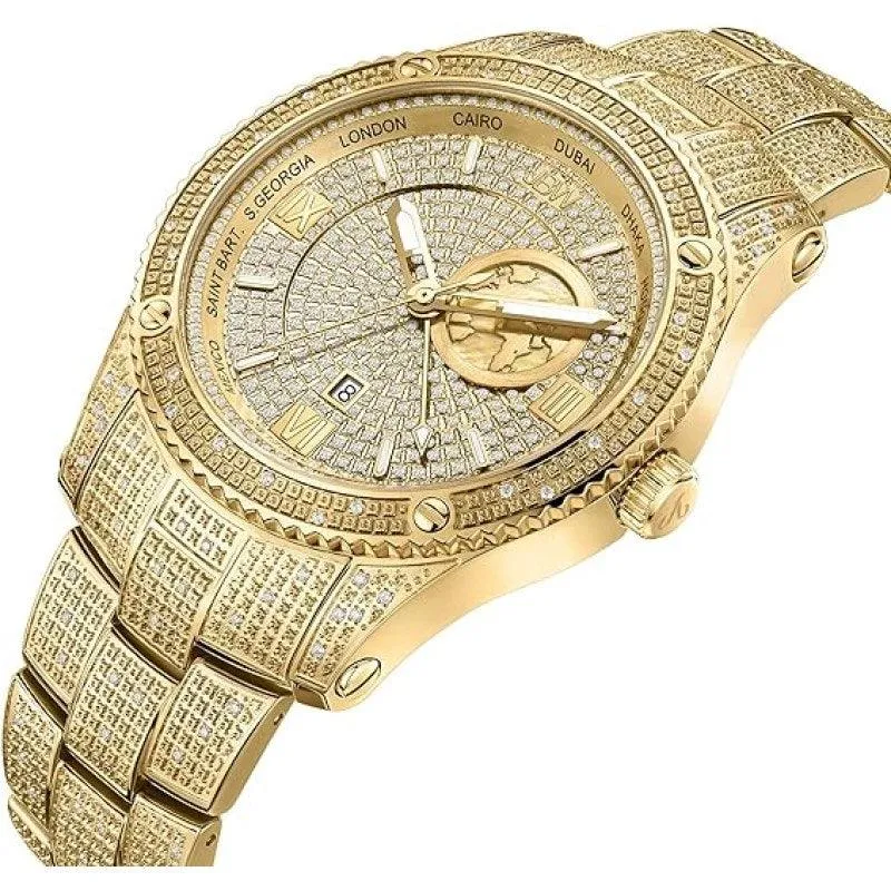 JBW Jet Setter GMT 1.00 ctw Diamond With Stainless Steel Bracelet Men's Watch - J6370A
