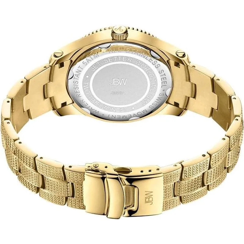JBW Jet Setter GMT 1.00 ctw Diamond With Stainless Steel Bracelet Men's Watch - J6370A