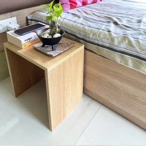 Kawachi LIght Weight Wooden Sofa/Bed Side Nightstane End Table Coffee/Snacks/Centre/Laptop Tabl beige KW107