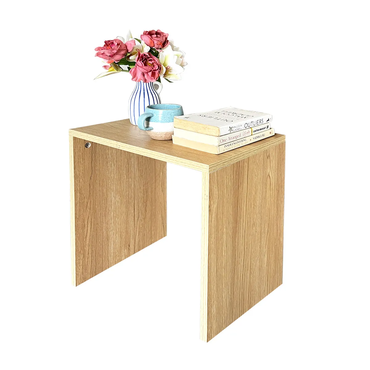 Kawachi LIght Weight Wooden Sofa/Bed Side Nightstane End Table Coffee/Snacks/Centre/Laptop Tabl beige KW107
