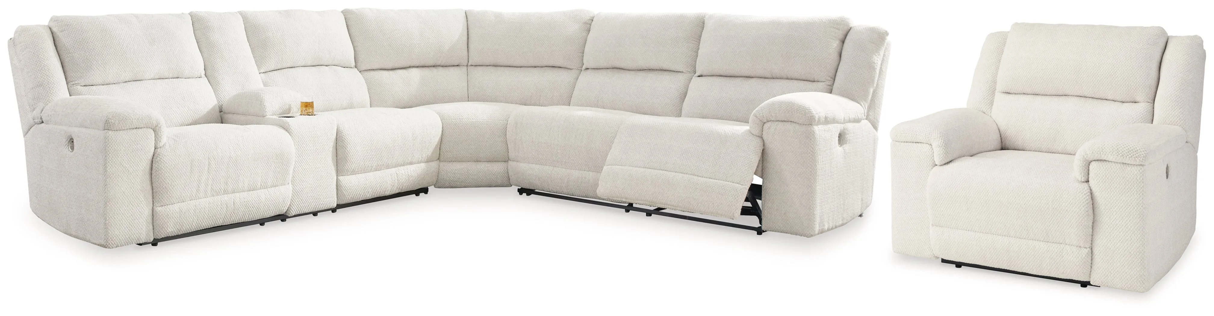 Keensburg 3-Piece Sectional with Recliner in Linen