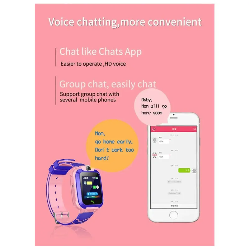 Kids Gps Smart Watch Pink