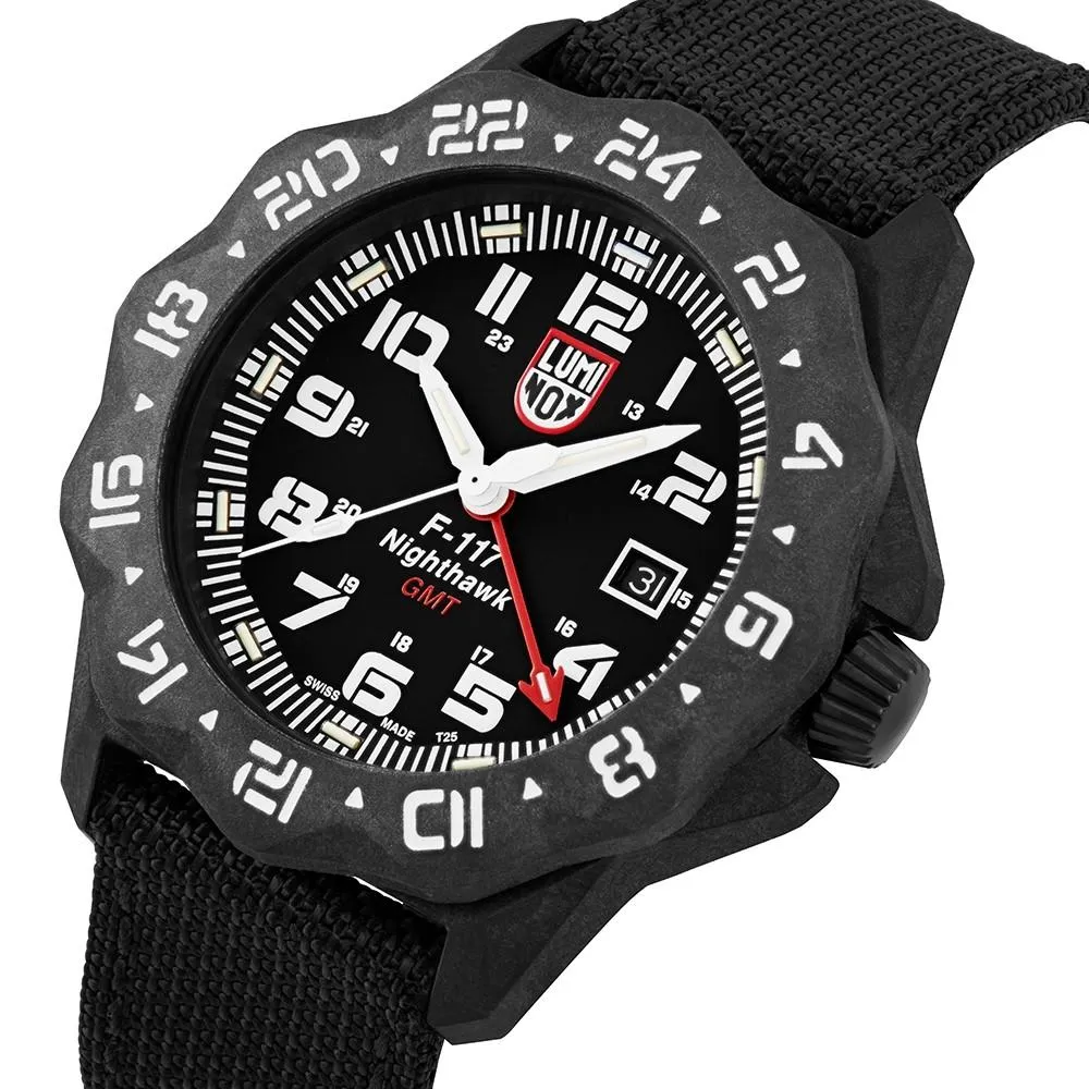 Luminox Men's F-117 Nighthawk 6440 Series Black Kevlar Strap Black Analog Dial Quartz Watch - XA.6441