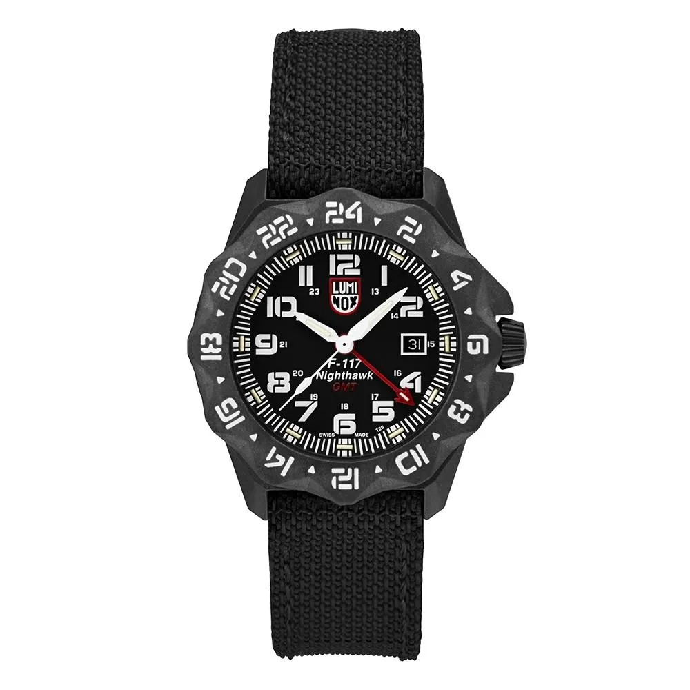 Luminox Men's F-117 Nighthawk 6440 Series Black Kevlar Strap Black Analog Dial Quartz Watch - XA.6441