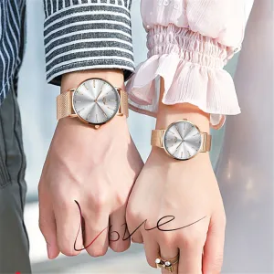 Luxury Ultra Thin Simple Couple Watches  Couple Gift Quartz Wristwatches