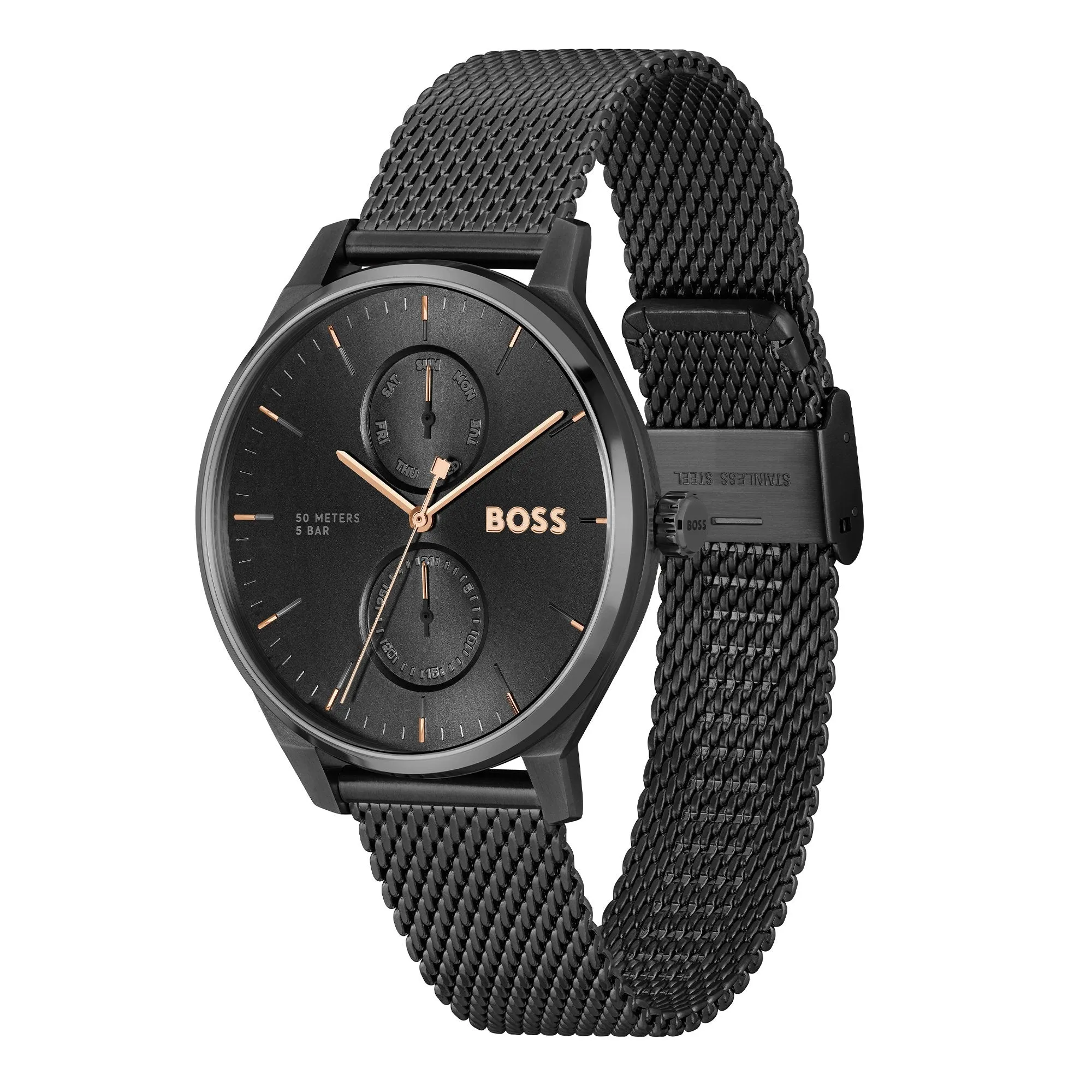 Mens BOSS Black Tyler Mesh Watch