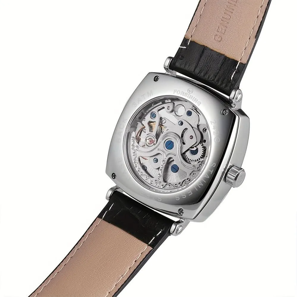 Men's Luxury Mechanical Watch, Leather Strap, Waterproof
