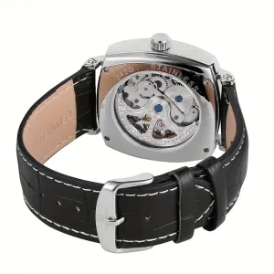 Men's Luxury Mechanical Watch, Leather Strap, Waterproof