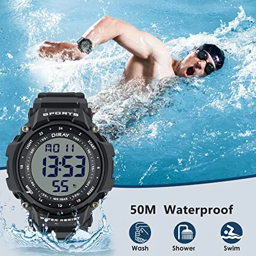 Mens Sports Military Classic Large Dial Digital Watch