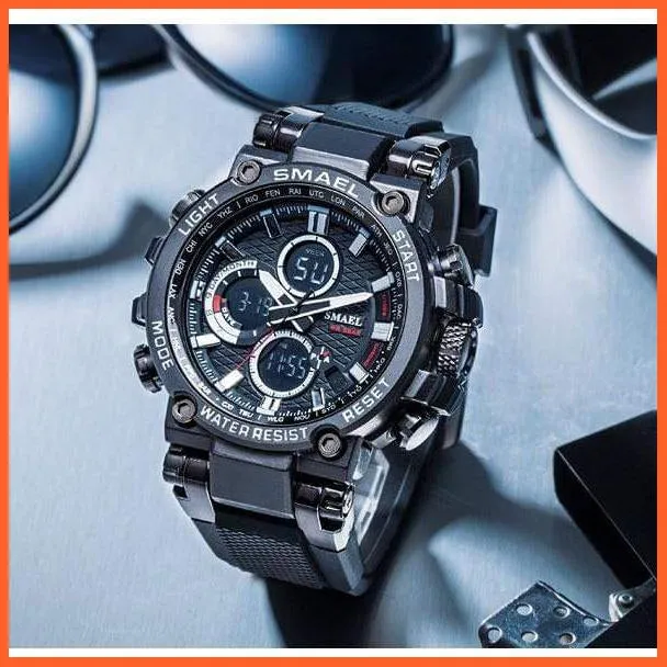 Mens Sports Watches Digital Chronograph Watch | Mens Led Chronometre Display Wristwatches