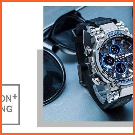 Mens Sports Watches Digital Chronograph Watch | Mens Led Chronometre Display Wristwatches