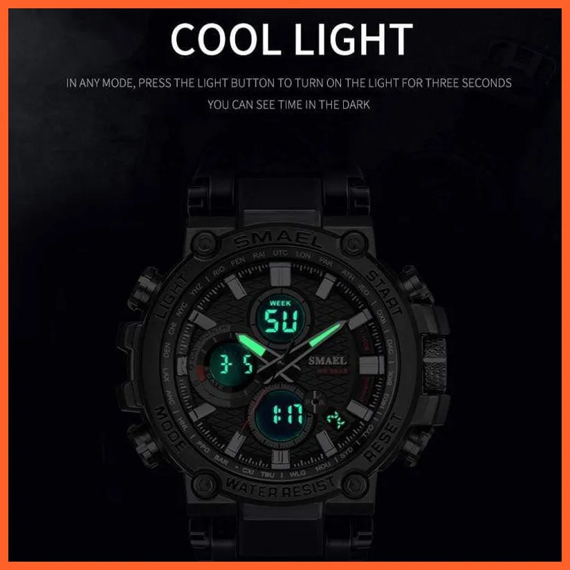 Mens Sports Watches Digital Chronograph Watch | Mens Led Chronometre Display Wristwatches