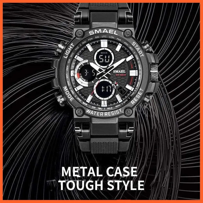 Mens Sports Watches Digital Chronograph Watch | Mens Led Chronometre Display Wristwatches
