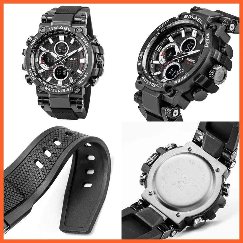 Mens Sports Watches Digital Chronograph Watch | Mens Led Chronometre Display Wristwatches