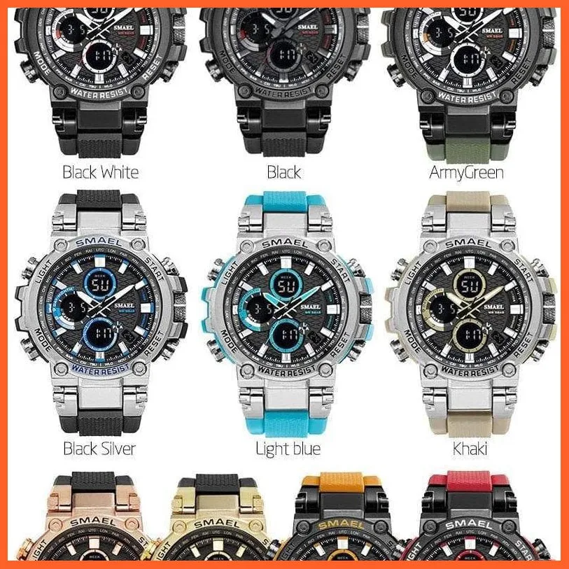 Mens Sports Watches Digital Chronograph Watch | Mens Led Chronometre Display Wristwatches