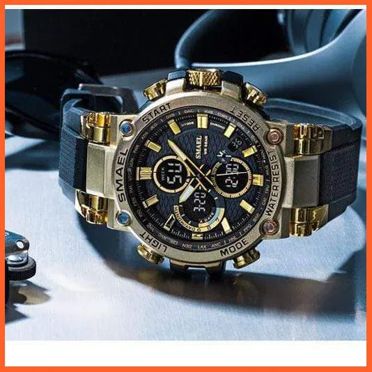 Mens Sports Watches Digital Chronograph Watch | Mens Led Chronometre Display Wristwatches