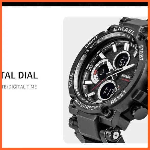 Mens Sports Watches Digital Chronograph Watch | Mens Led Chronometre Display Wristwatches