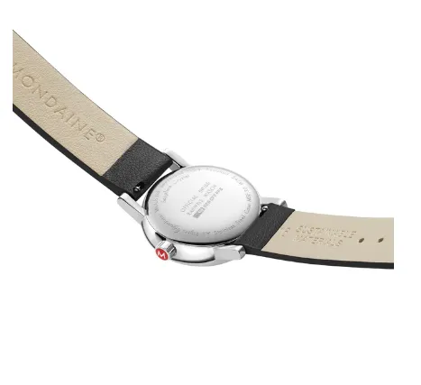 Mondaine EVO2 Black Vegan Grape Leather, 30mm