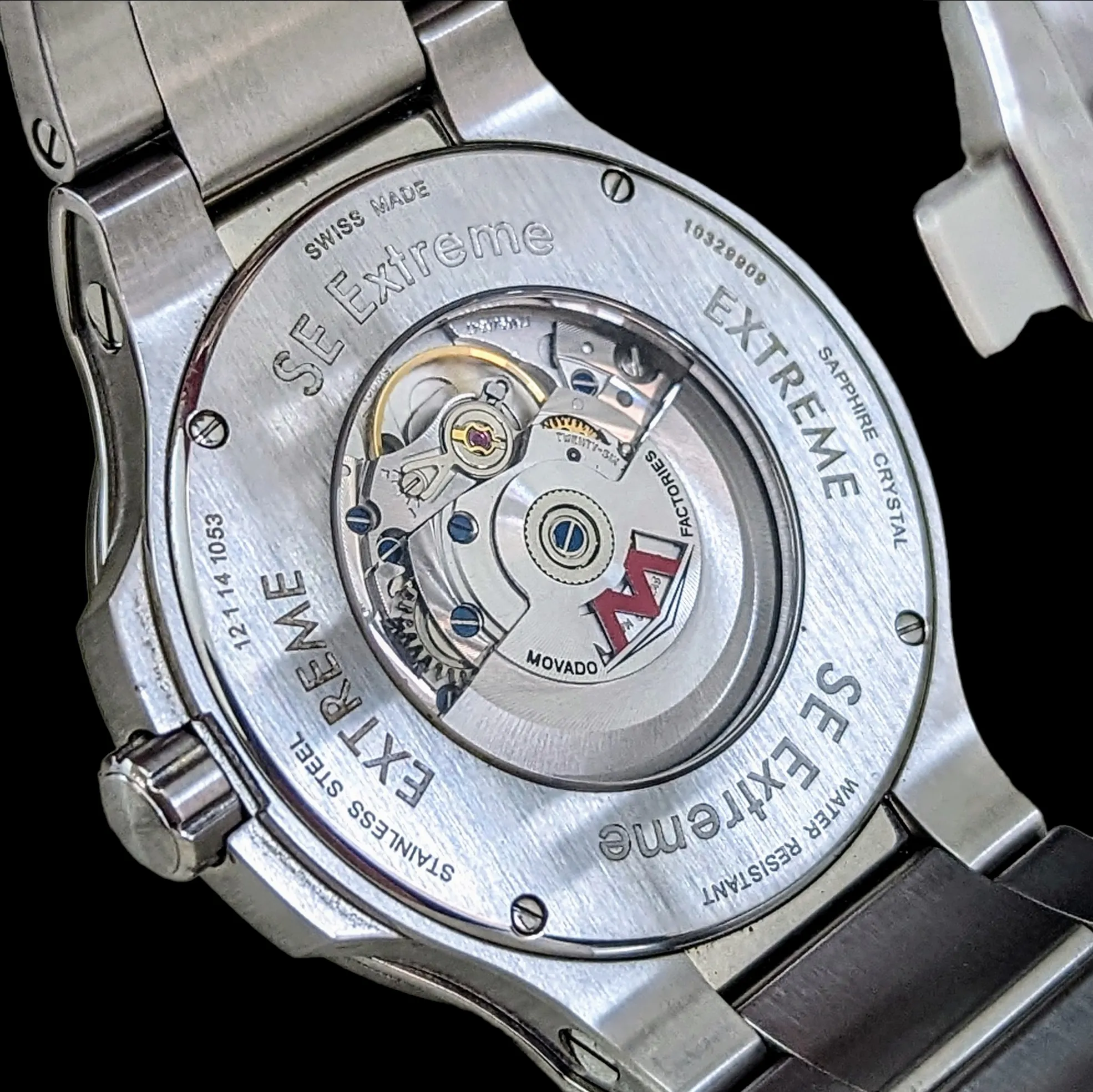 MOVADO SE Extreme Automatic Wristwatch Display Back Swiss Cal Sellita SW 200-1