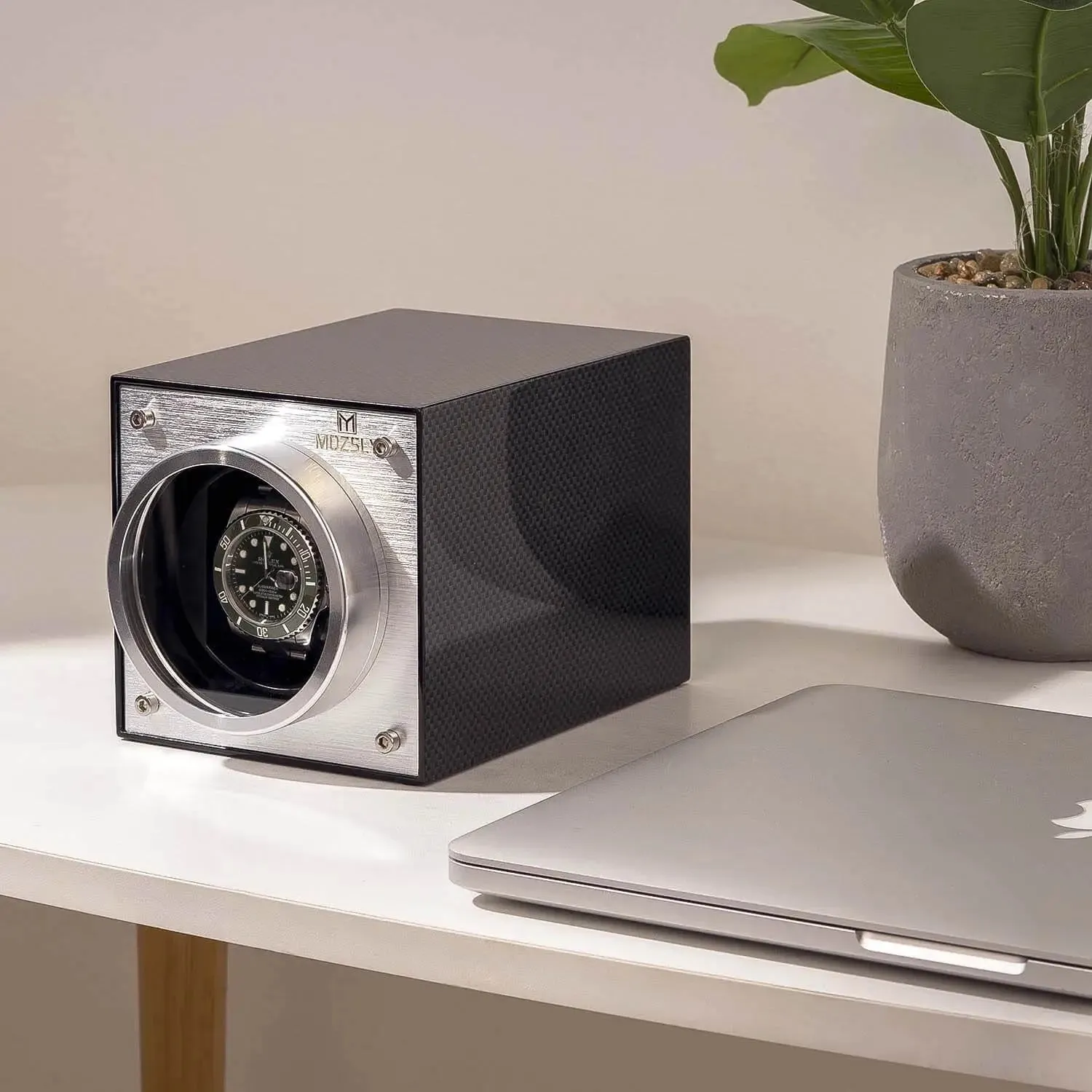 MOZSLY® Single Watch Winder - Carbon Fiber Paint