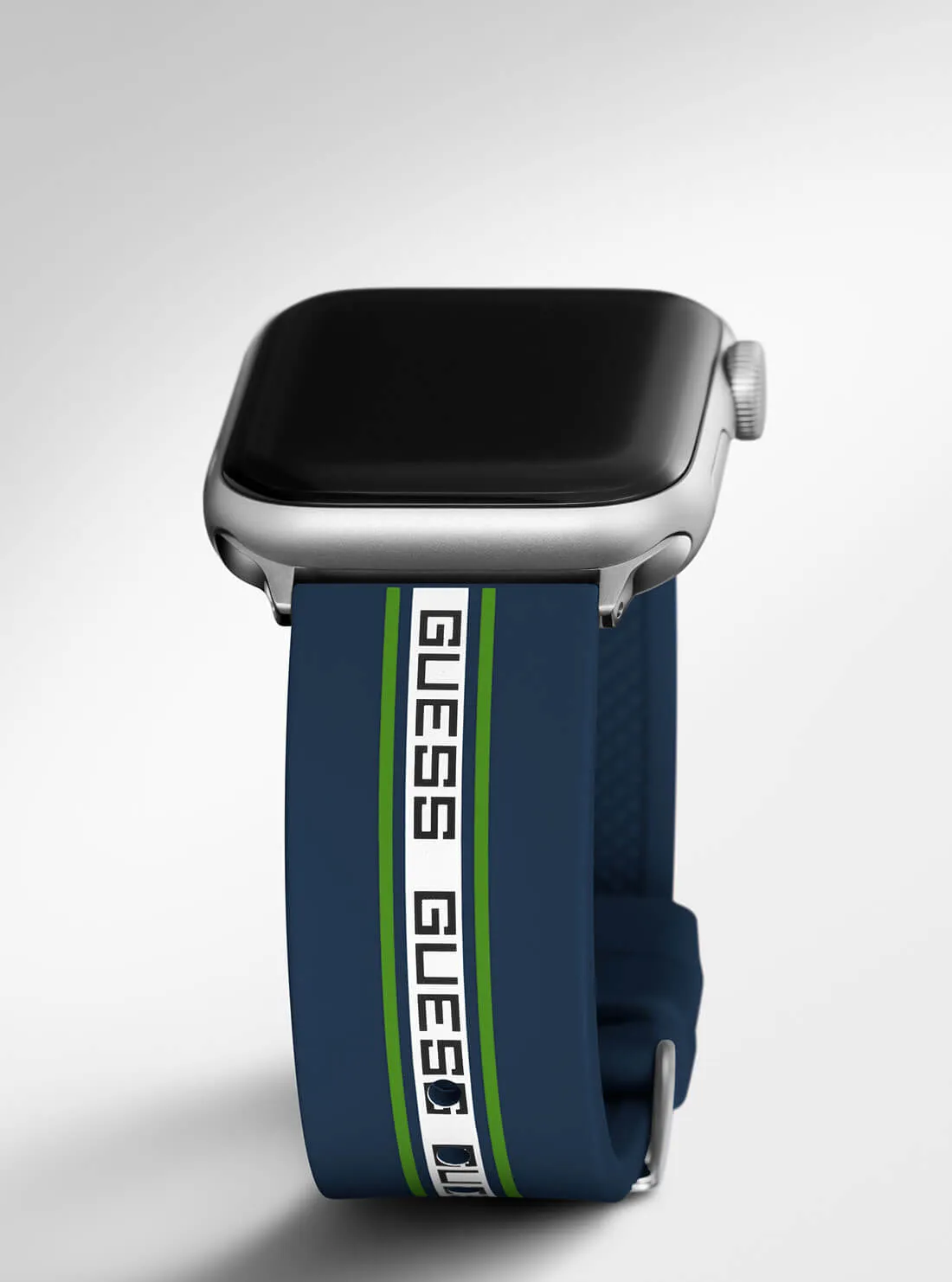 Navy Blue Logo Silicone Apple Strap (42-44MM)
