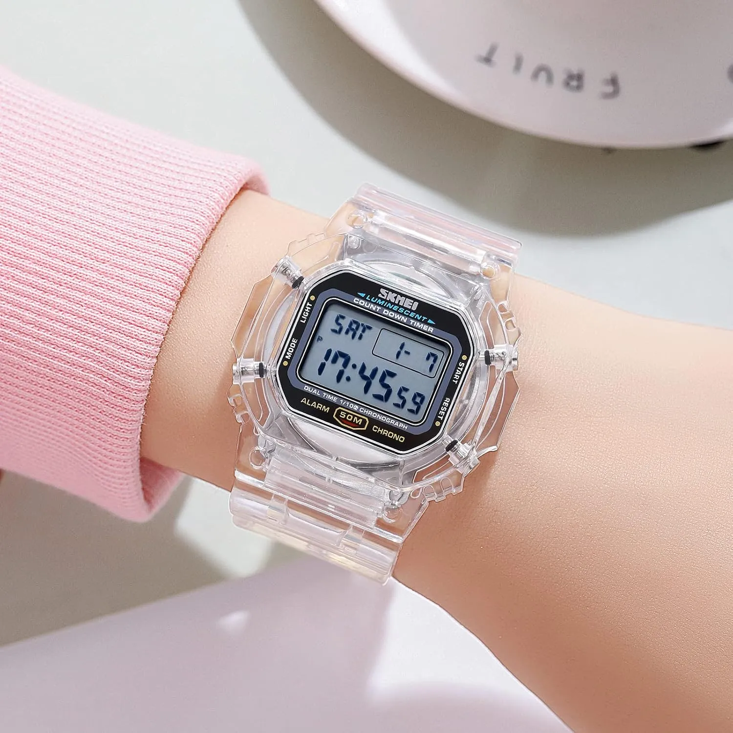 PASOY Fashion Watches for Men and Women Unisex Summer Digital Backlight Casual Waterproof Outdoor Sports Swim Colorful Rubber Watch Reloj