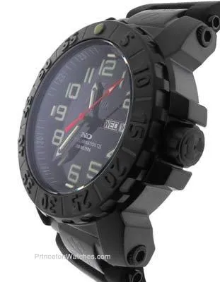 Reactor Mens Trident 2 - All Black Design - Rubber Strap - NeverDark - 200m