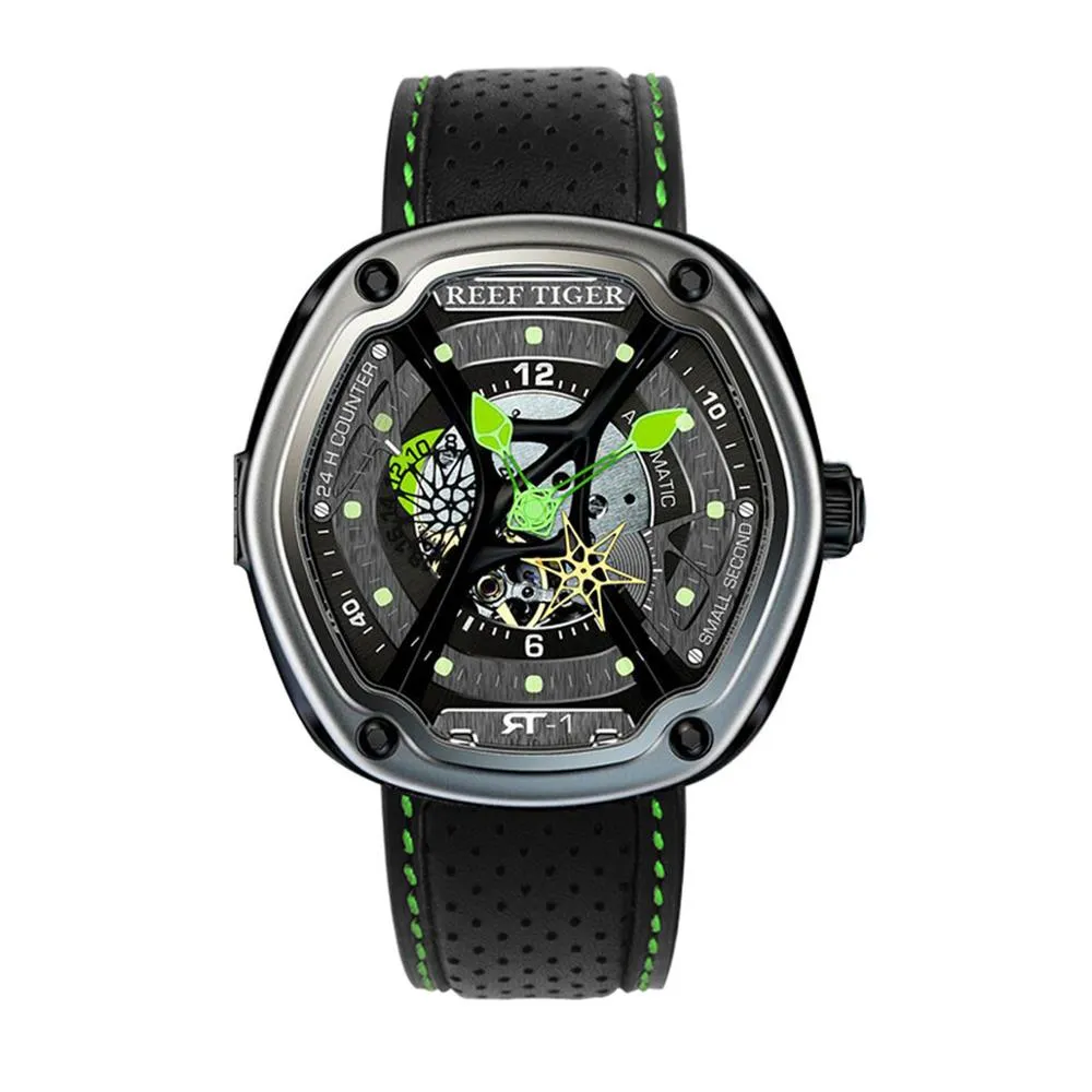 Reef Tiger/RT Mens Luxury Dive Watches Super Luminous Nylon Strap Automatic Military Watches Designer Sport Watches RGA90S7