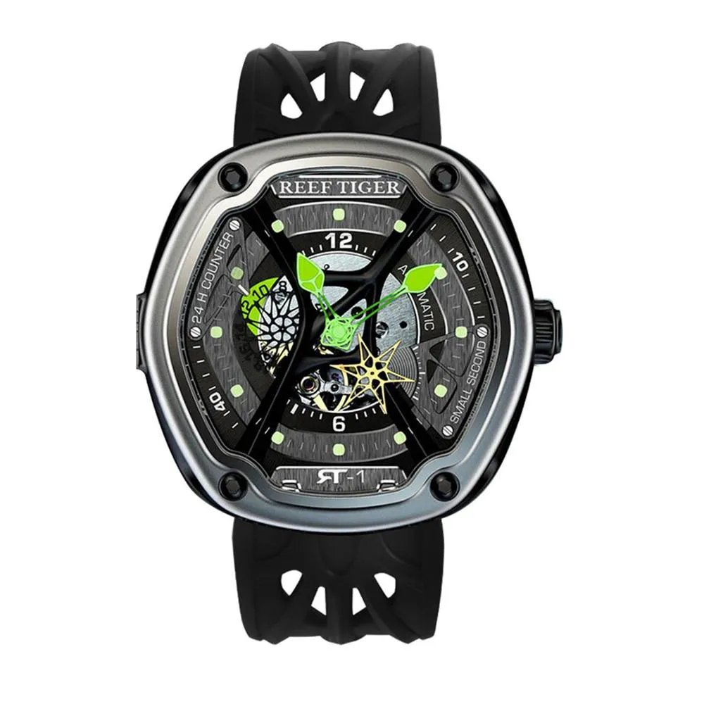 Reef Tiger/RT Mens Luxury Dive Watches Super Luminous Nylon Strap Automatic Military Watches Designer Sport Watches RGA90S7
