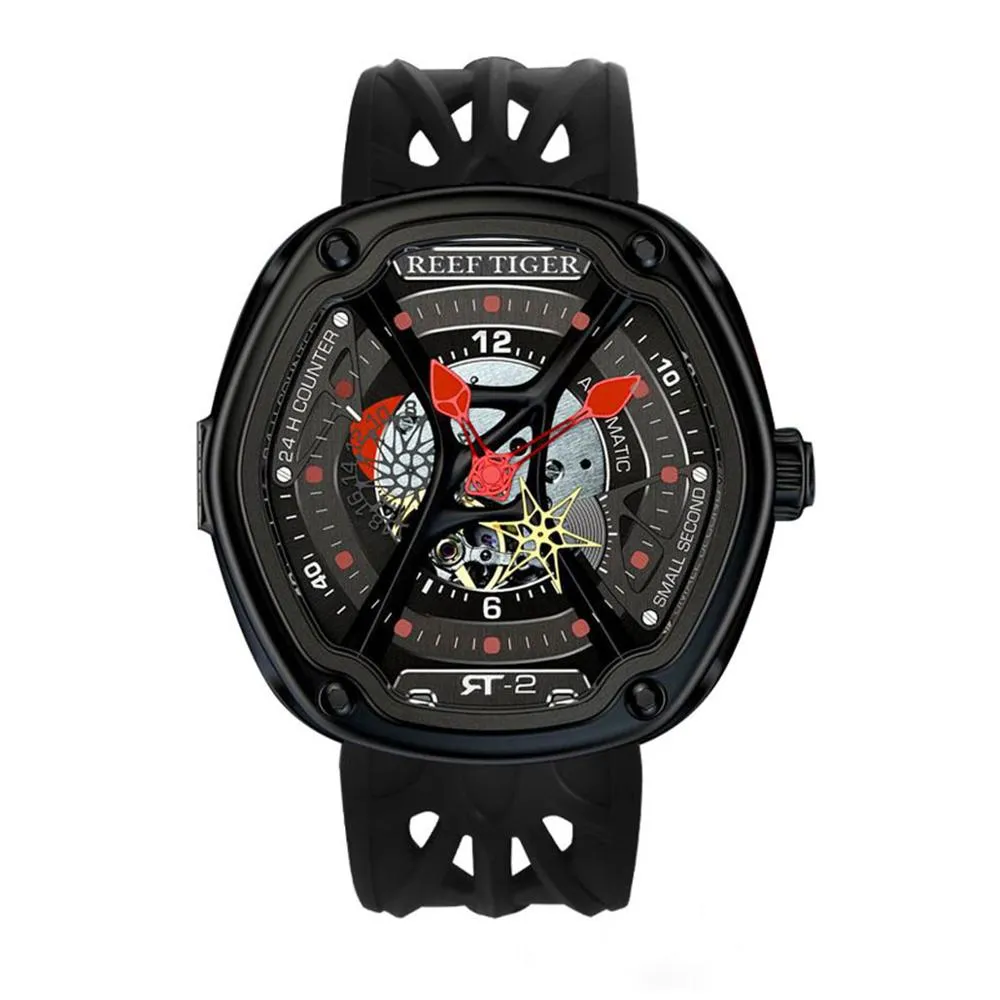 Reef Tiger/RT Mens Luxury Dive Watches Super Luminous Nylon Strap Automatic Military Watches Designer Sport Watches RGA90S7