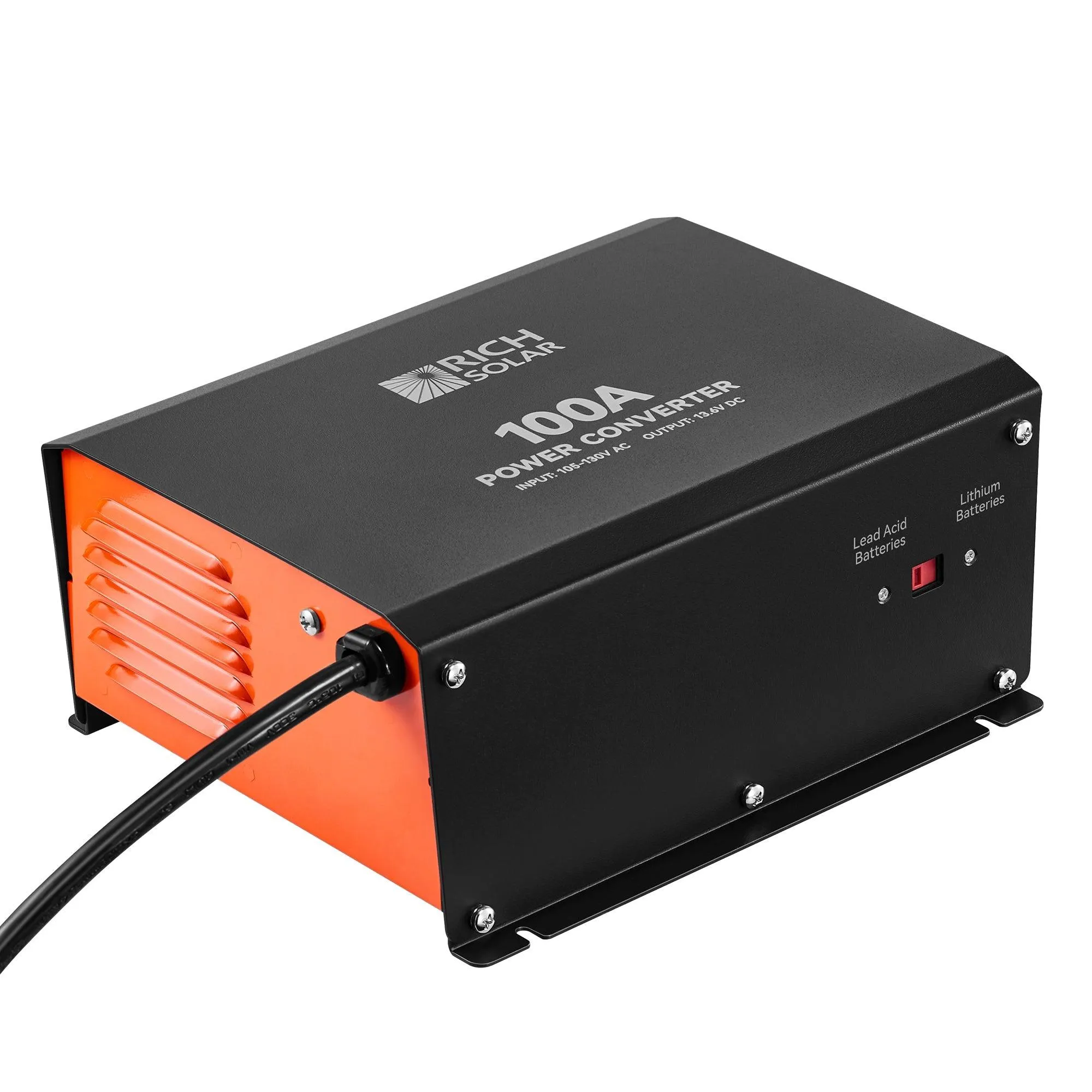 Rich Solar - 100 Amp Power Converter | 100A 120V Battery Charger | Overload, Overheat, Reverse Polarity Protection | Plug and Play